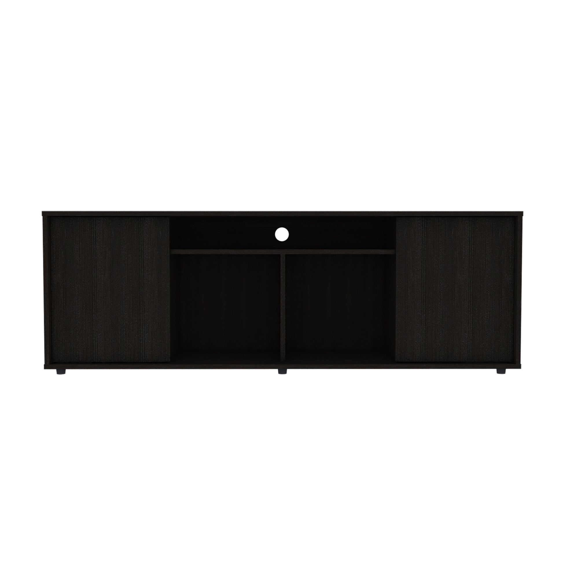 Tv Stand For Tv S Up 60" Tucson, Four Shelves, Black Wengue Finish Black 50 59 Inches Particle Board