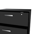 3 Drawers Storage Cabinet With Casters Lions Office, Black Wengue Finish Gray Particle Board