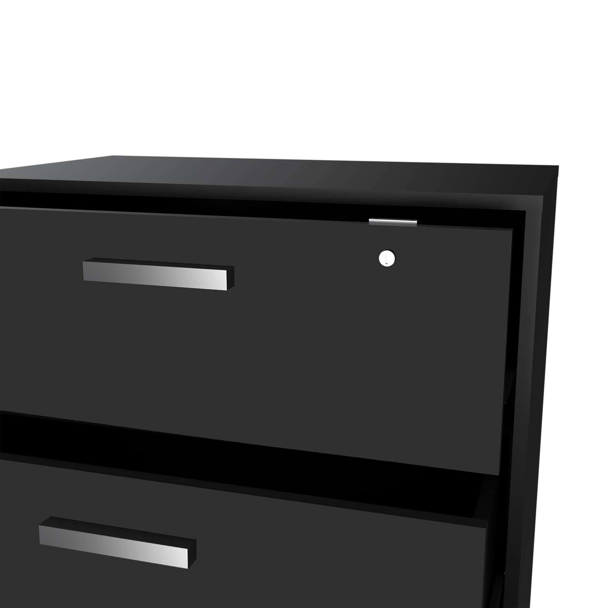 3 Drawers Storage Cabinet With Casters Lions Office, Black Wengue Finish Gray Particle Board