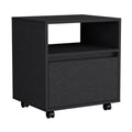 Nightstand Munyochi, One Drawer, Black Wengue Finish Black Particle Board