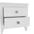 Nightstand More, Two Shelves, Four Legs, White Finish White Particle Board