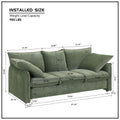 Not Available On Mid Century Sofa 3 Seater Cozy Couch For Living Room Apartment Lounge Bedroom, Green Green Polyester