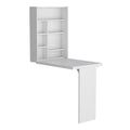Foldable Table Tacoma, Seven Interior Shelves, White Finish White Particle Board