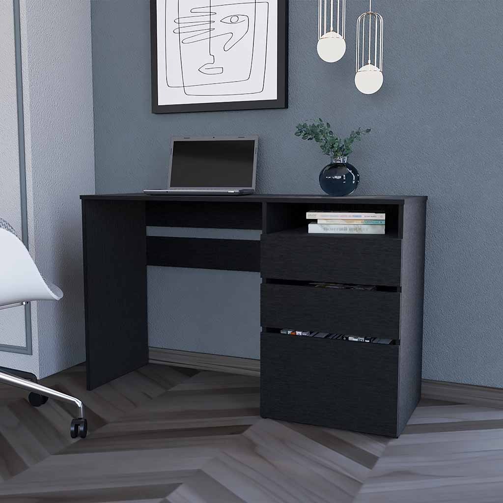 Computer Desk San Diego, One Shelf, Black Wengue black-particle board