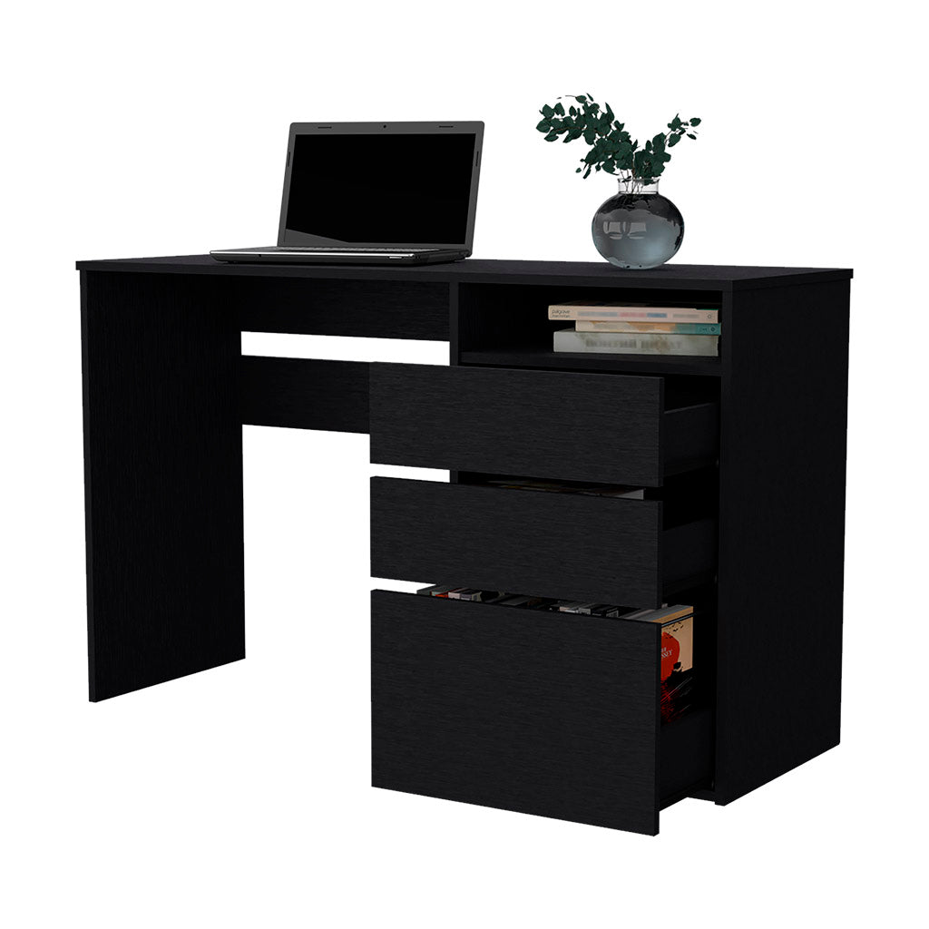 Computer Desk San Diego, One Shelf, Black Wengue Finish Black Particle Board