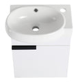 Soft Close Doors Bathroom Vanity With Sink,16 Inch For Small Bathroom Gloss White 1 Bathroom Wall Mounted Plywood