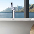 Freestanding Bathtub Faucet With Hand Shower Chrome Metal