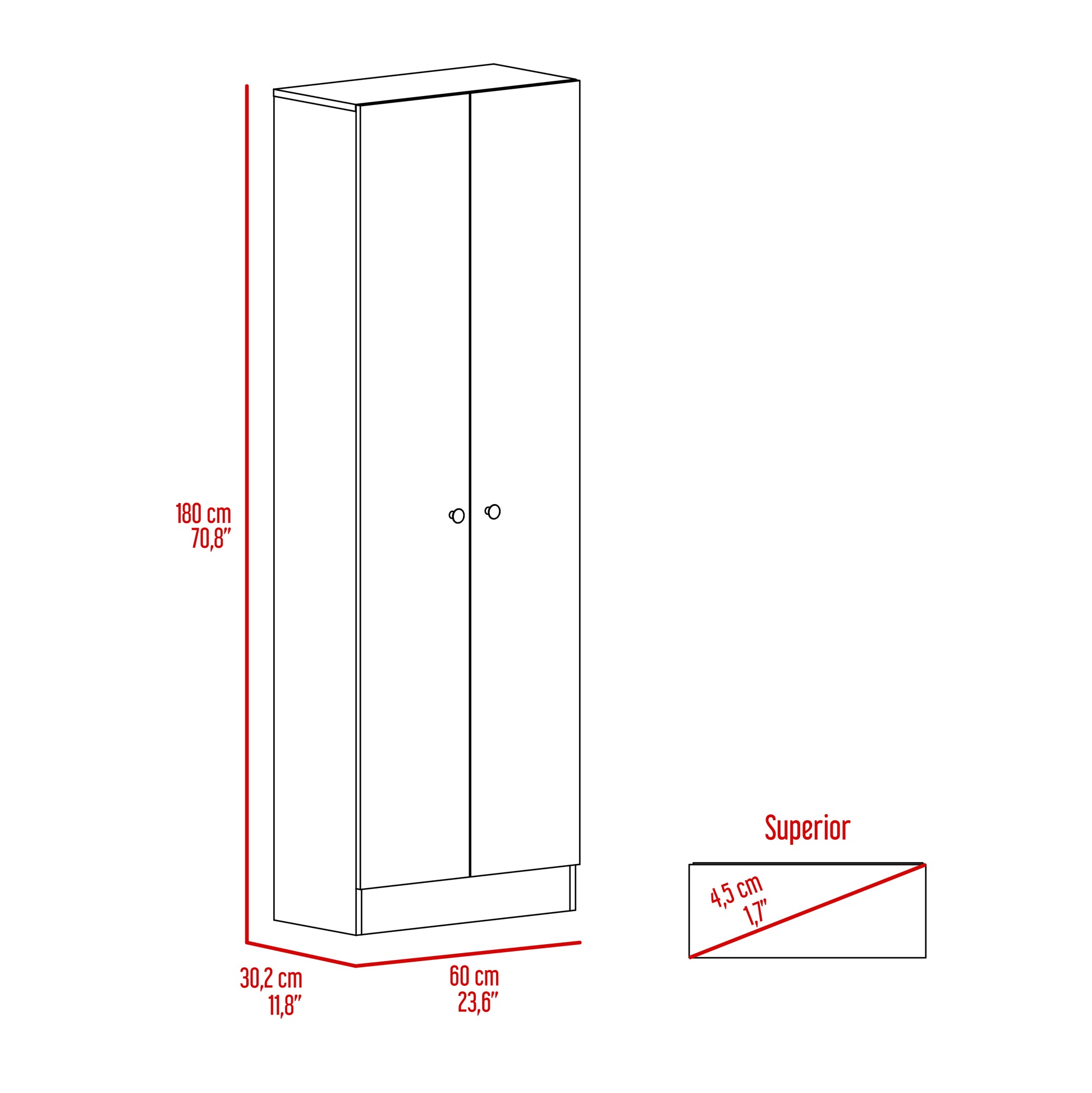 Storage Cabinet Pipestone, Double Door, Light Gray Finish Light Gray Particle Board