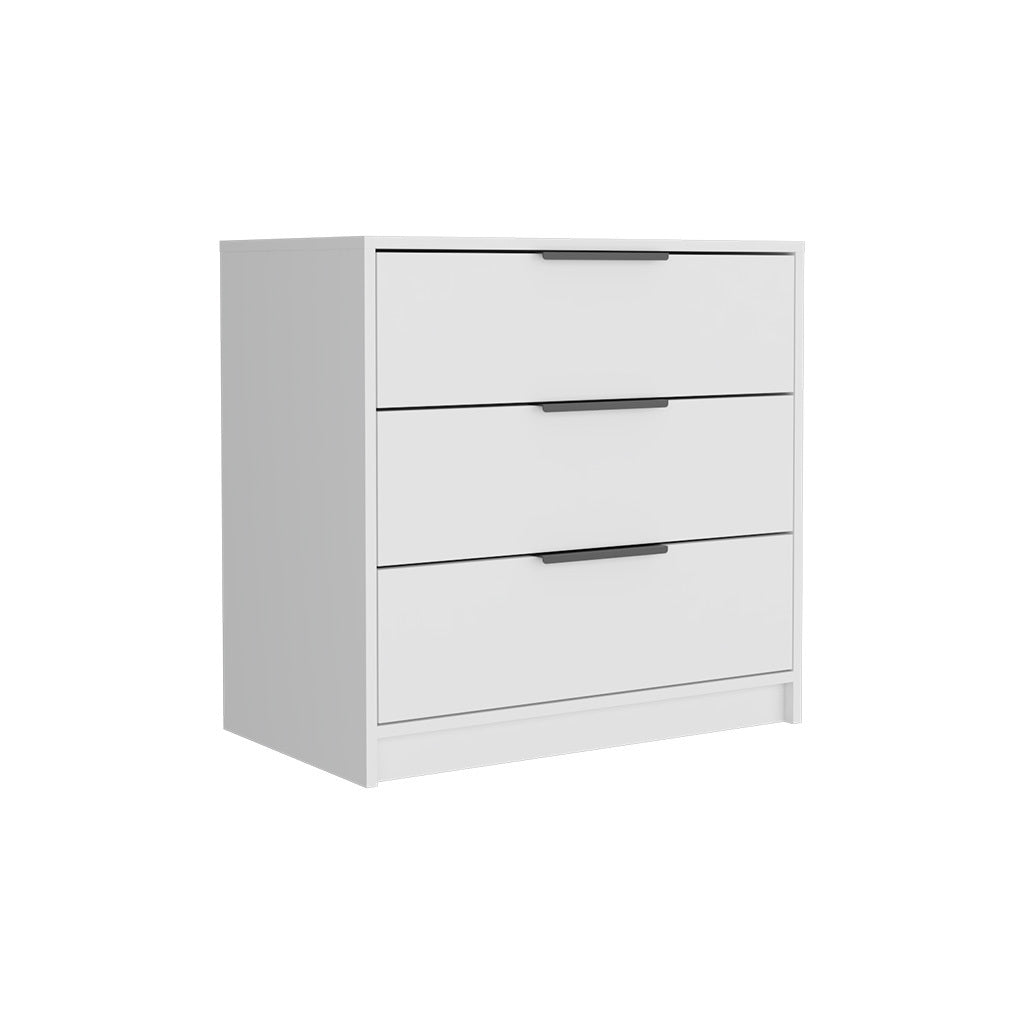 3 Drawers Dresser Maryland, Superior Top, White Finish White Particle Board