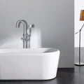 Freestanding Bathtub Faucet With Hand Shower Chrome Metal
