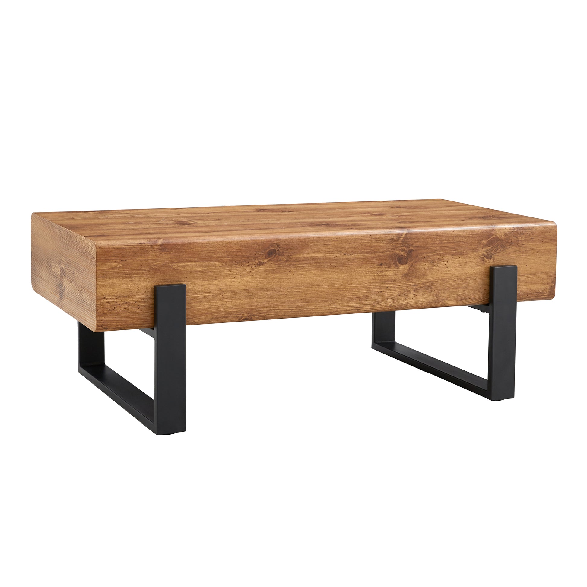 Rustic Mdf Coffee Table With Metal Legs Natural Wood Tone Elegance For Your Space Wood Mdf