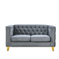 Contact Us For 3D Modeling Velvet Sofa For Living Room,Buttons Tufted Square Arm Couch, Modern Couch Upholstered Button And Metal Legs, Sofa Couch For Bedroom, Grey Velvet 2S W834S00051 Gray Foam Velvet