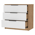 3 Drawers Dresser Maryland, Superior Top, White Pine Finish Multicolor Particle Board