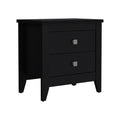 Nightstand More, Two Shelves, Four Legs, Black Wengue Finish Black Particle Board