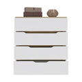 Dresser Oboe, Superior Top, Four Drawers, White Light Oak Finish White Light Oak Particle Board