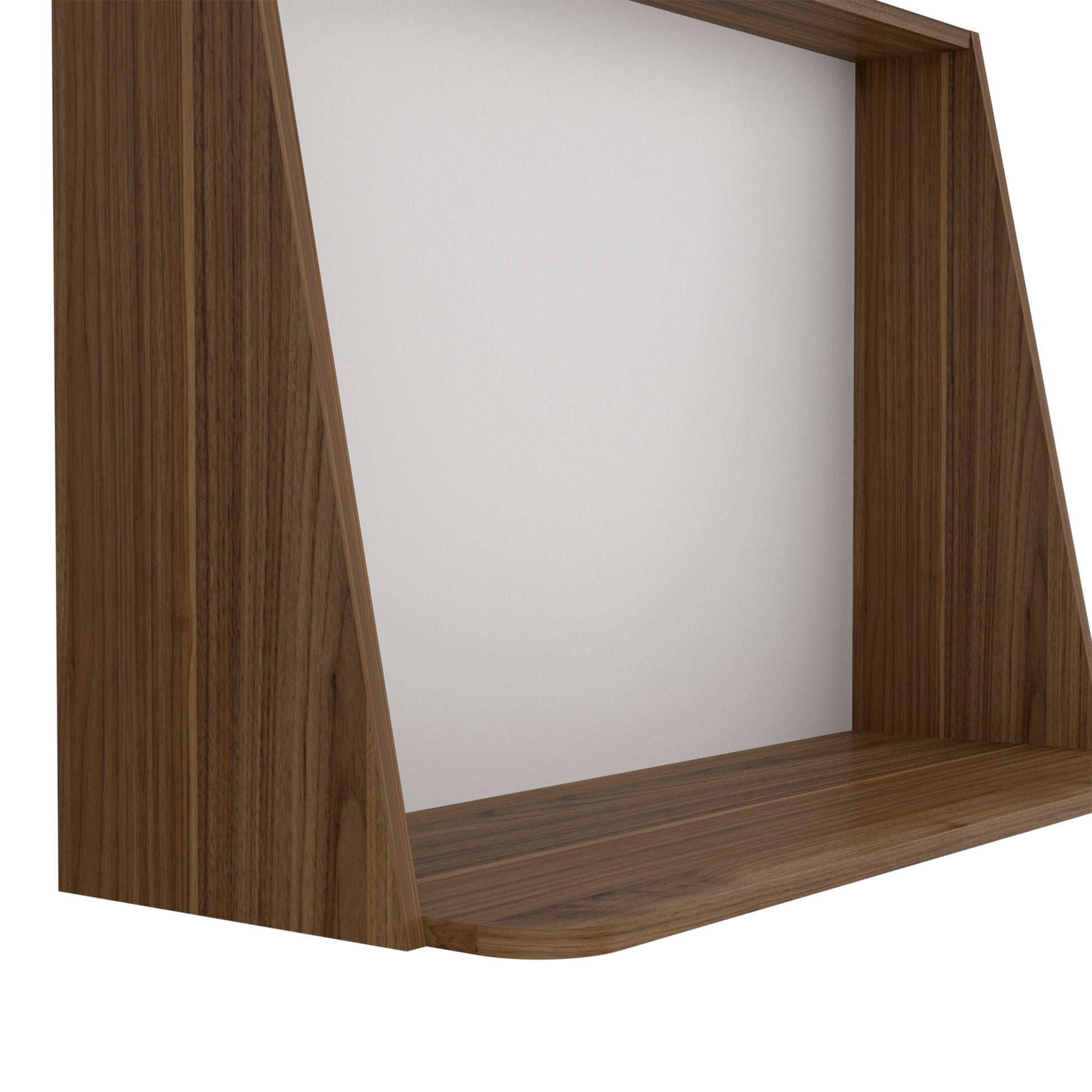 Wall Desk Afrec, Single Shelf, Mahogany White Finish Light Oak Floating Desk Particle Board