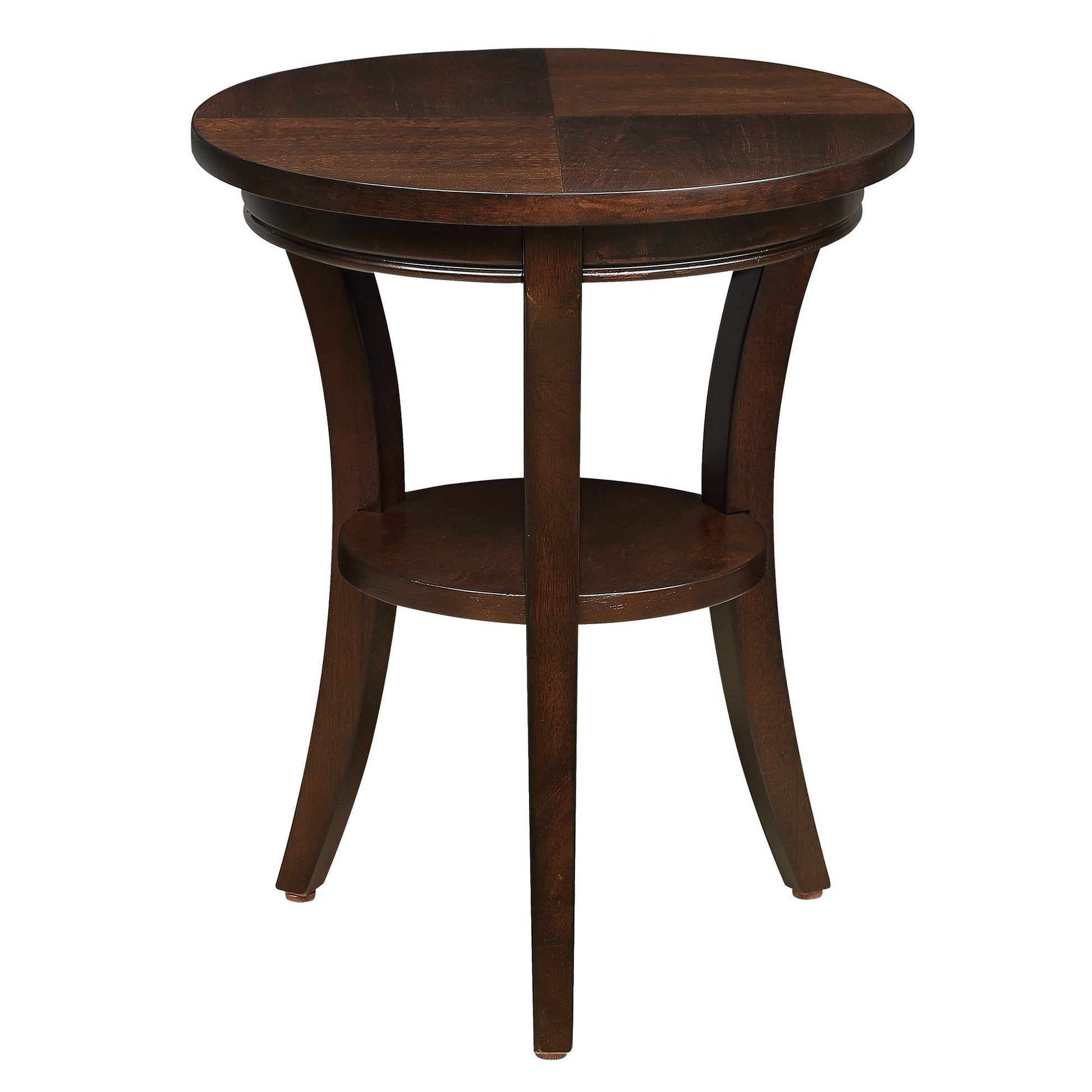 16'' Wood Round End Table, Side Table W Open Shelf, Small Sofa Side Table For Small Space, Multipurpose Accent Table For Bedroom Living Room Home Nightstand Espresso Espresso Solid Wood Mdf