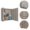 Medicine Cabinet Prague, Four Internal Shelves, Single Door, Light Gray Finish Light Gray Particle Board