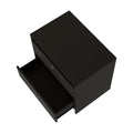 Nightstand Dreams, Two Drawers, Black Wengue Finish Black Particle Board