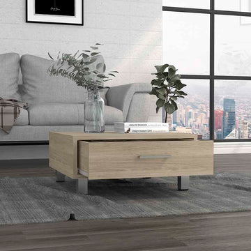 Coffee Table Albuquerque, One Drawer, Light Pine Finish Beige Particle Board
