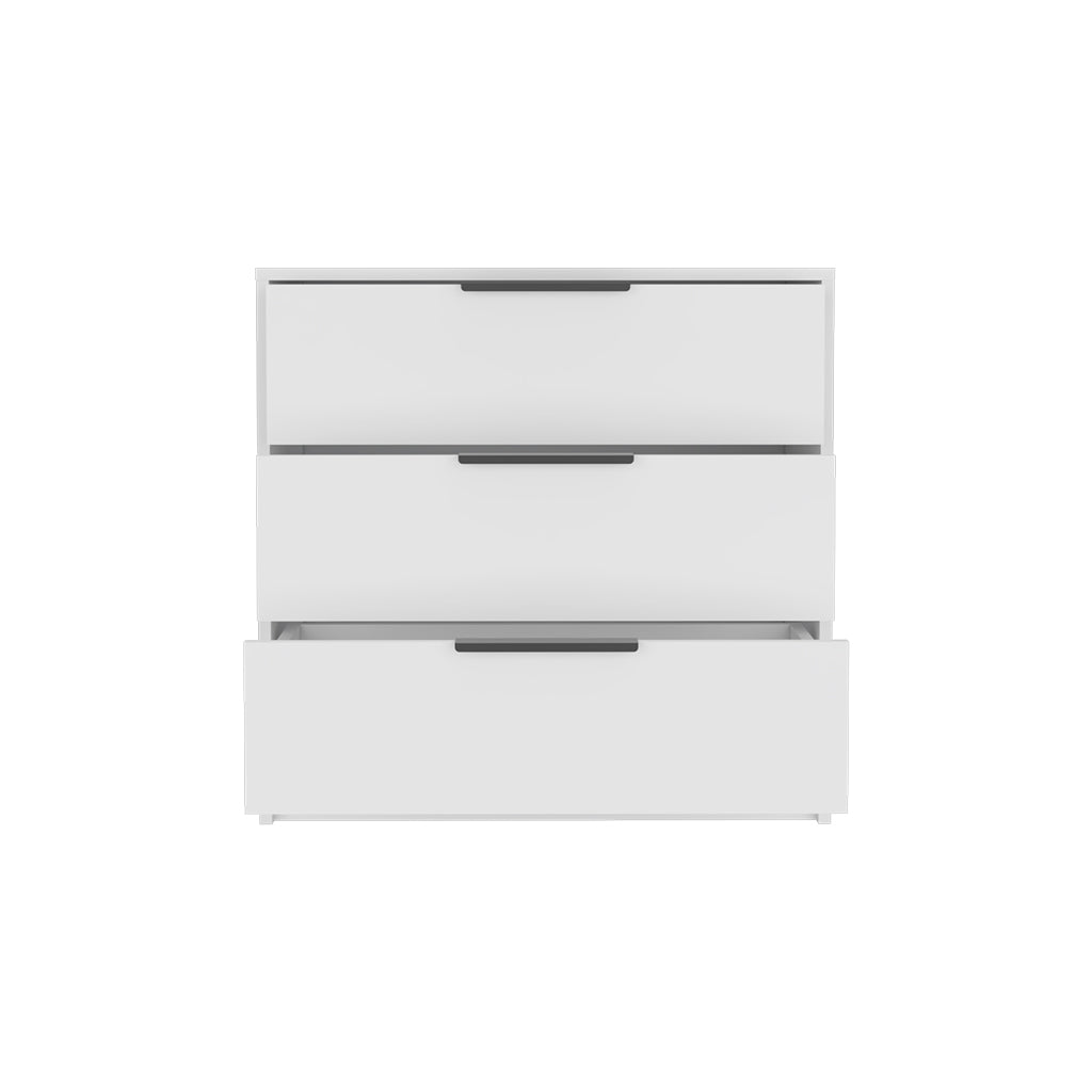 3 Drawers Dresser Maryland, Superior Top, White Finish White Particle Board