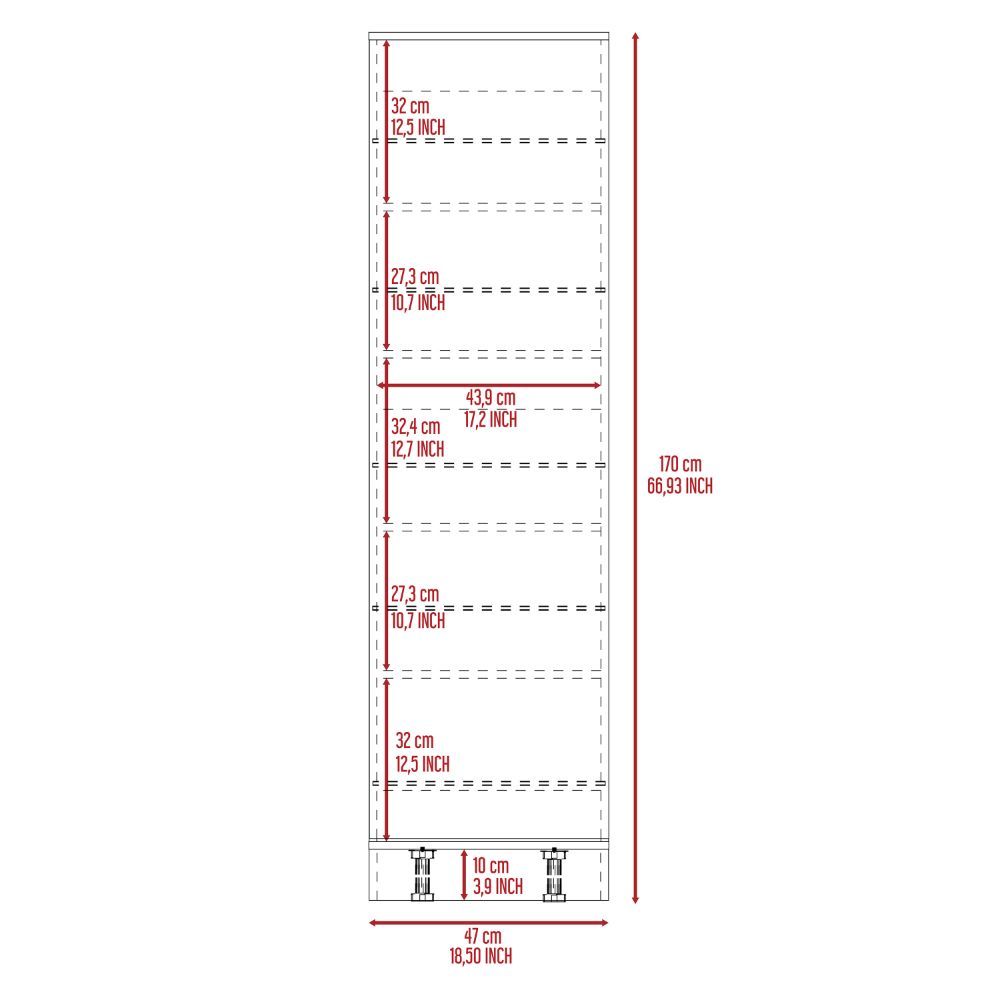 Shoe Rack Chimg, Mirror, Five Interior Shelves, Single Door Cabinet, Black Wengue Finish Black Particle Board