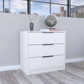 3 Drawers Dresser Maryland, Superior Top, White Finish White Particle Board