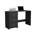 Writting Desk Riverside,Three Drawers, Black Wengue Finish Black Particle Board