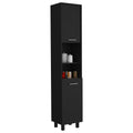 Pantry Cabinet Almada, Three Interior Shelves, Black Wengue Finish Black Particle Board