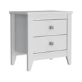 Nightstand More, Two Shelves, Four Legs, White Finish White Particle Board