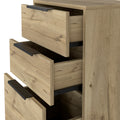 Light Dresser Skyoner, Hairpin Legs, Superior Top,Three Drawers, Light Oak Finish Light Oak Particle Board