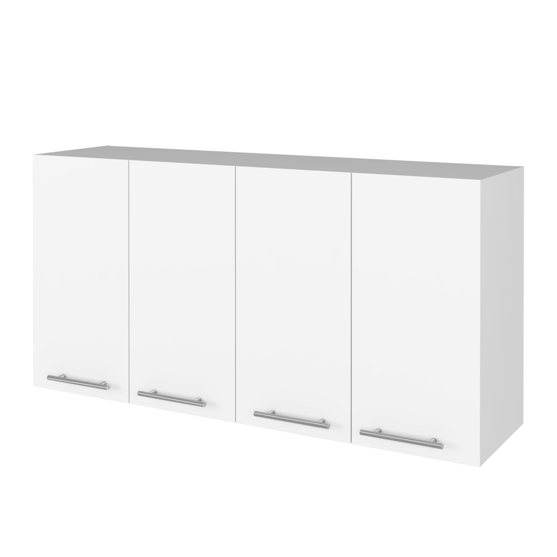 Kitchen Cabinet Durham, Four Doors, White Finish White Particle Board