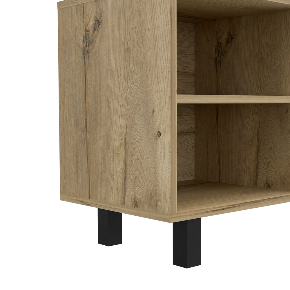 Tv Stand For Tv S Up 70" Estocolmo, Four Open Shelves, Light Oak Finish Light Oak 50 59 Inches Particle Board