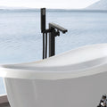 Freestanding Bathtub Faucet With Hand Shower Matte Black Metal