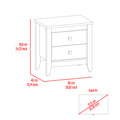 Nightstand More, Two Shelves, Four Legs, White Finish White Particle Board