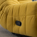Swivel And Rocking Velvet Recliner, Reclining Chair With Adjustable Footrest And Side Pocket Yellow Velvet
