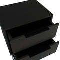 Nightstand Skyoner 2, Harpin Legs, Two Drawers, Black Wengue Finish Black Particle Board