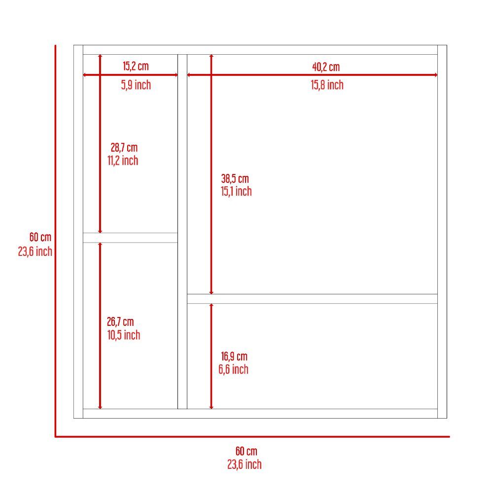 Medicine Cabinet Prague, Four Internal Shelves, Single Door, Light Gray Finish Light Gray Particle Board