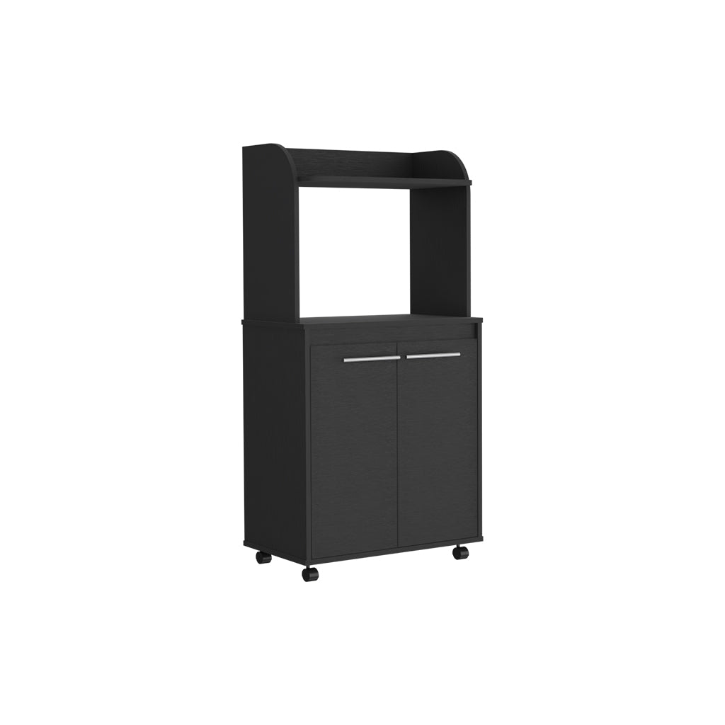 Kitchen Cart Totti, Double Door Cabinet, One Open black-particle board