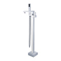 Freestanding Bathtub Faucet With Hand Shower Chrome Metal