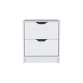 Nightstand Gandu, Two Drawers, White Finish White Particle Board