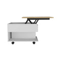 Lift Top Coffee Table Mercuri, Casters, White Light Oak Finish White Light Oak Particle Board