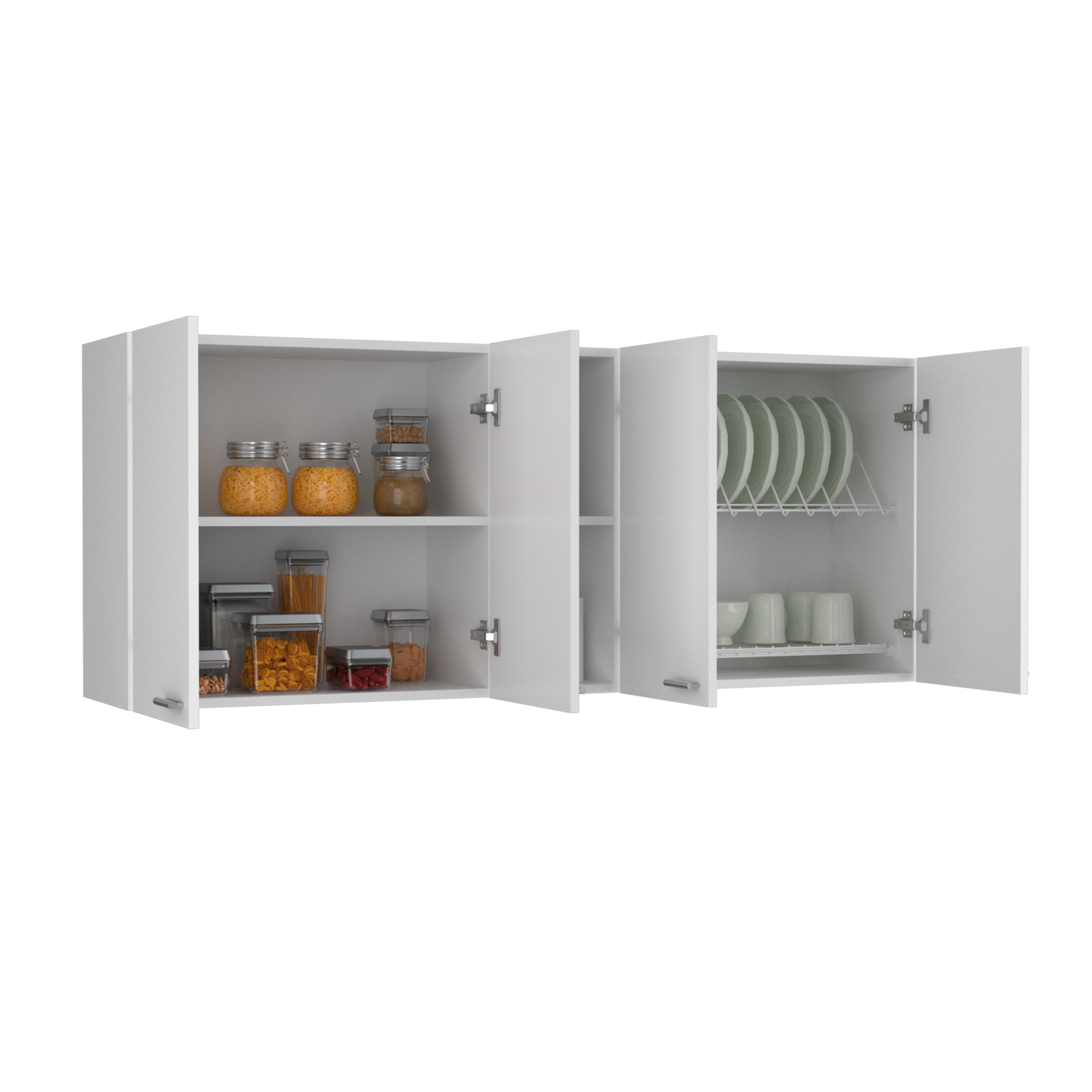 Wall Cabinet Ontario, Double Door, White Finish White Particle Board