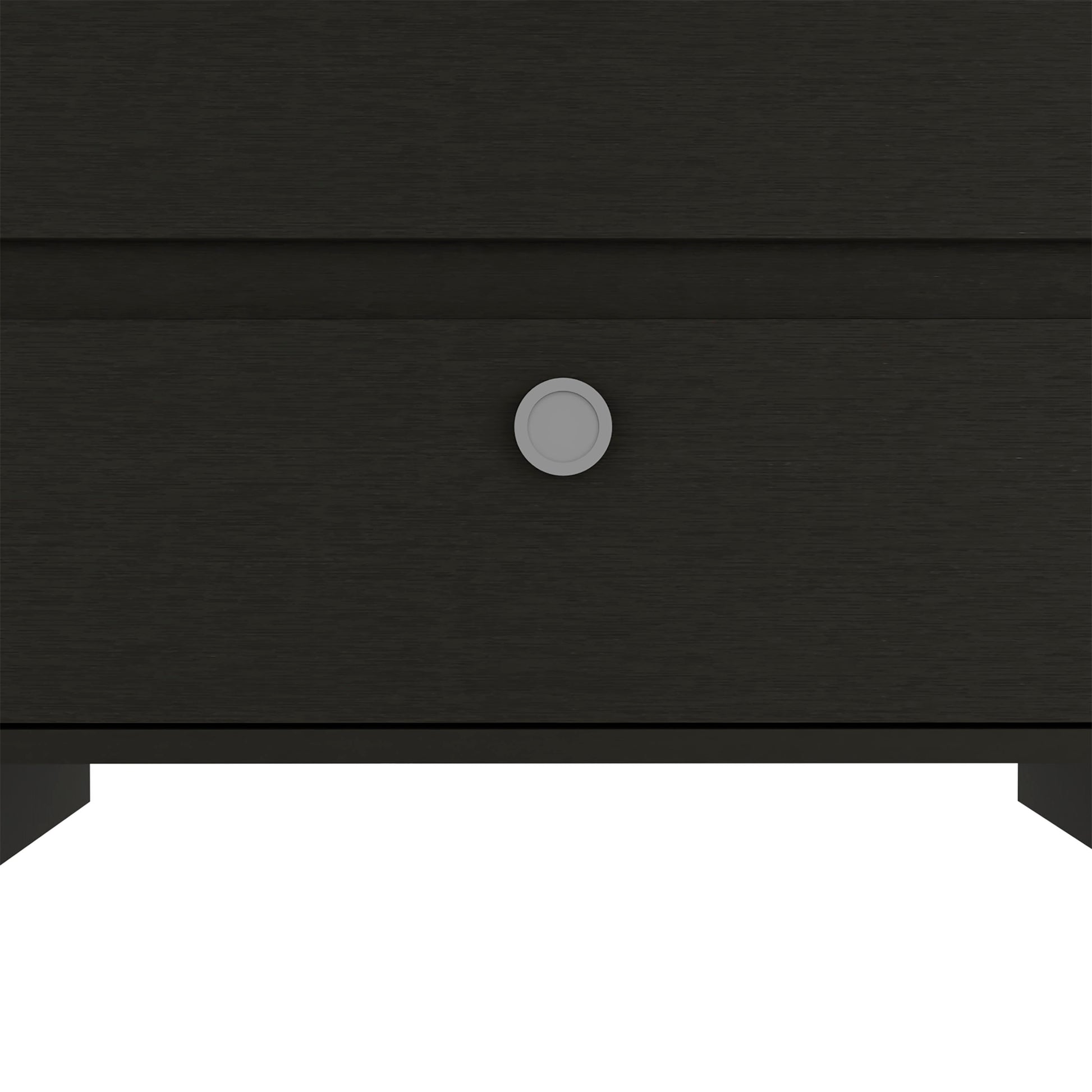 Nightstand Dreams, Two Drawers, Black Wengue Finish Black Particle Board