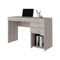 Computer Desk Limestone, Two Drawers, Light Gray Finish Light Gray Particle Board