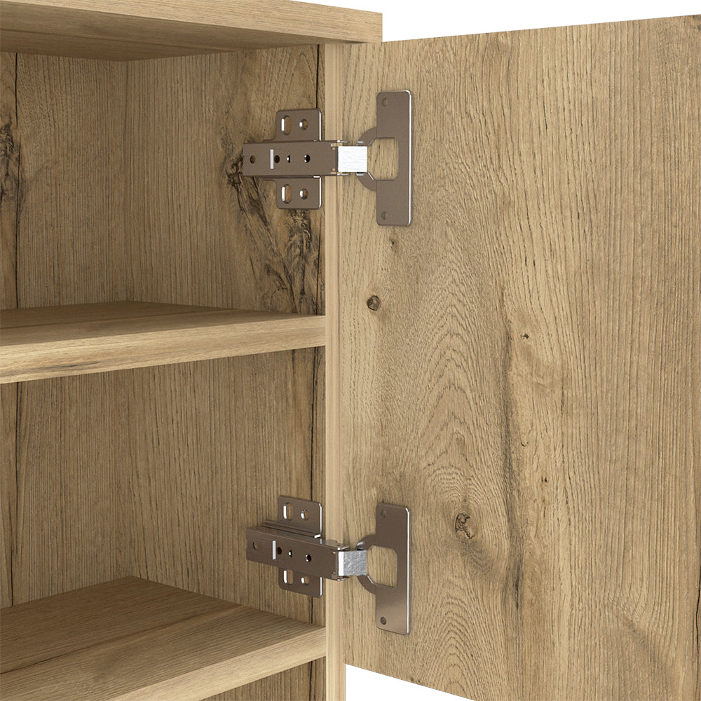 Pantry Piacenza,Two Double Door Cabinet, Light Oak Finish Light Oak Particle Board