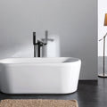 Freestanding Bathtub Faucet With Hand Shower Matte Black Metal