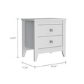 Nightstand More, Two Shelves, Four Legs, White Finish White Particle Board