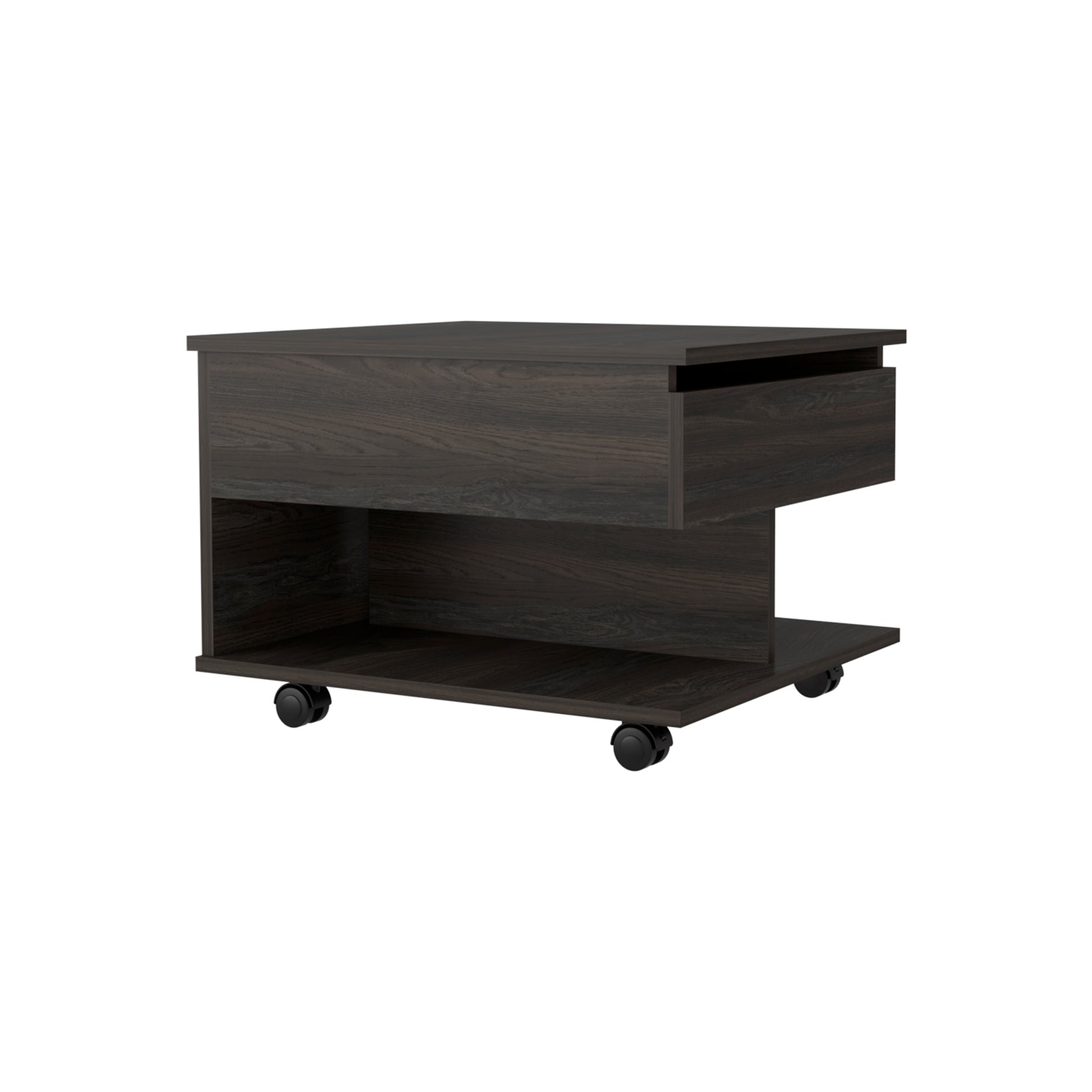 Lift Top Coffee Table Mercuri, Casters, Carbon Espresso Finish Espresso Particle Board