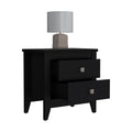 Nightstand More, Two Shelves, Four Legs, Black Wengue Finish Black Particle Board